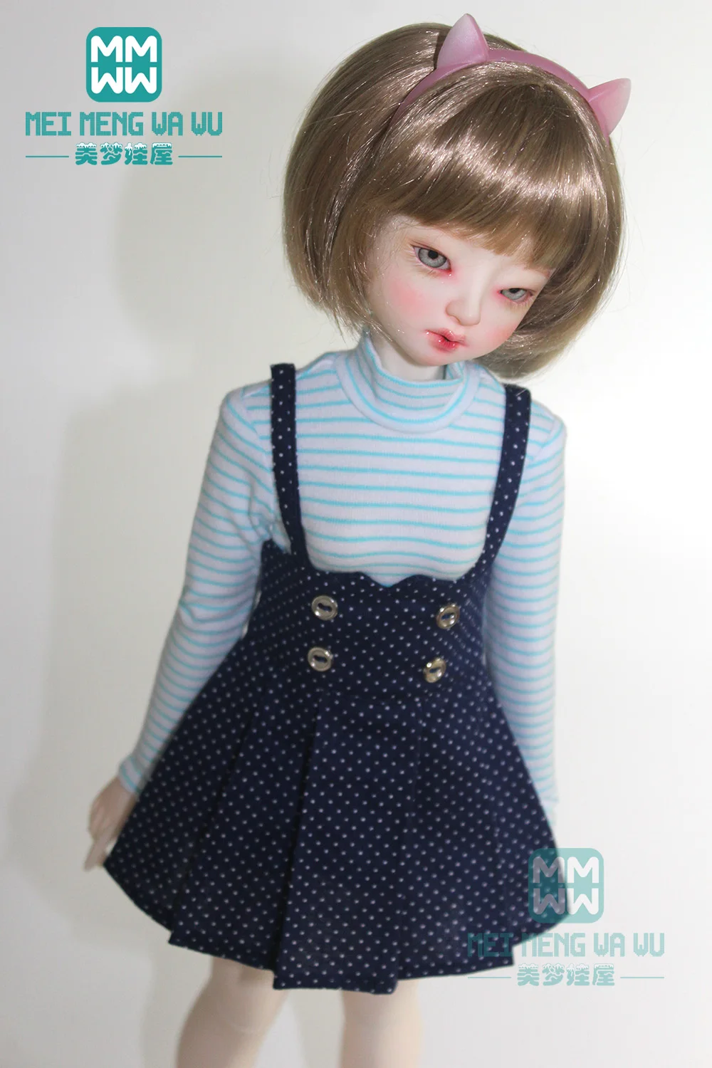 Одежда для куклы подходит 43 см MSD 1/4 BJD кукла полосатая длинная футболка и плиссированная юбка