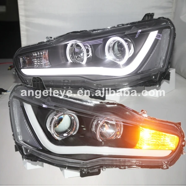 

For Mitsubishi For Lancer Exceed LED Head Lamp Angel Eye Front Light 2008-2013 Year YZ
