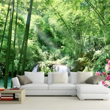 Обои для стен 3 d бамбуковый водопад пион пейзаж ТВ фон 3D обои фрески фото papel де parede
