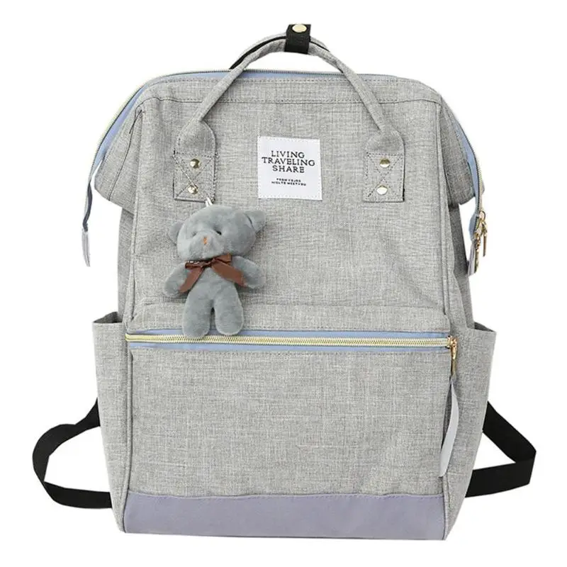 2 размера, корейский стиль, для девочек, брезентовый Школьный рюкзак, для женщин, для ноутбука, рюкзак, мода для девочек, дорожные сумки, Mochila feminina escolar bagpack - Цвет: Лаванда