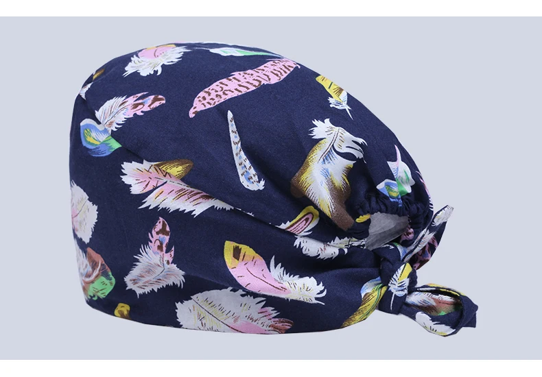 Hospital dental clinic Pediatrician cute cotton medical cap surgical cap feather pattern medical accessories unisex durags