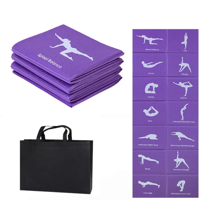

PVC Foldable Yoga Mat Exercise Pad Thick Non-slip Folding Gym Fitness Pad Pilates Supplies Floor Play Mat