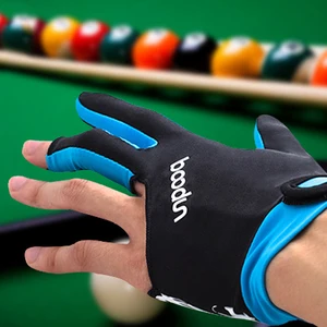 Бильярд три пальца перчатки лайкра противоскользящие перчатки кий для снукера бильярда перчатки вышитые перчатки Аксессуары для унисекс 5 цветов - изображение