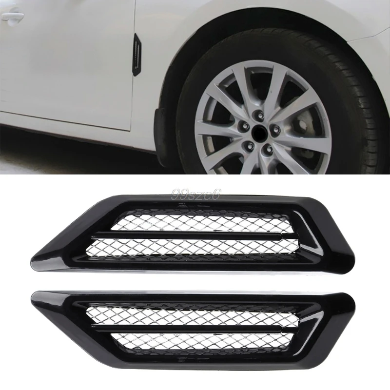 1 Pair Universal ABS Car Side Air Intake Flow Vent Fender Decor Sticker