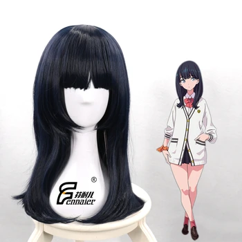 

Tokyo SSSS.GRIDMAN Takarada Rikka cosplay WIG Comic con Girl /Takarada Rikka dark blue Hair Wig COSTUMES