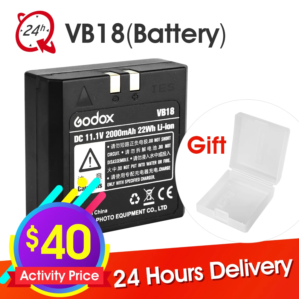 

Godox VB18 DC 11.1V 2000mAh 22Wh Lithium-ion Li-ion Battery for Ving V850 V860C V860N Flash Speedlite