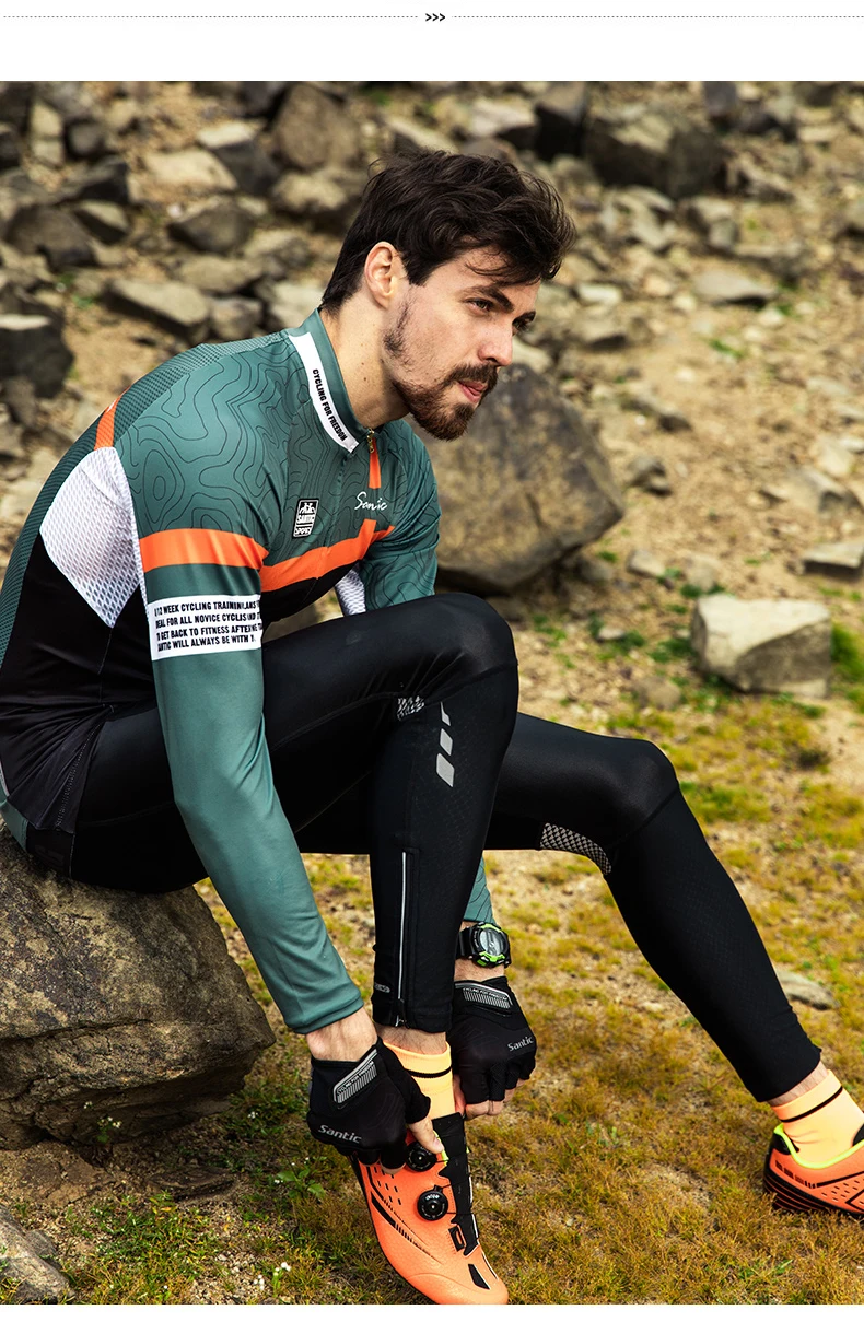 2018 New Santic Men Bike Cycling Bib Pants Professional Downhill Clothing Outdoor Road Padded MTB Cycling Bib Long Pants Bicycle (13)
