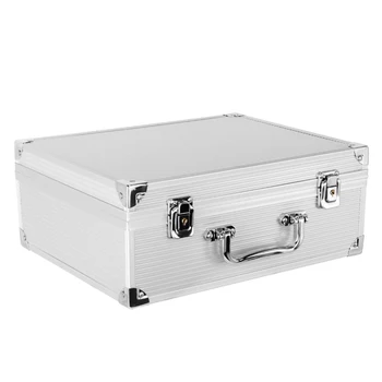 

M Size 1Pcs Silver Tattoo Machine Case Box Aluminum Alloy Leather Kit Carrying Storage With Lock tattoo accessories Equipment