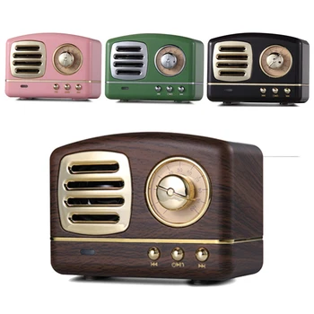 

Portable Alloy Retro Style HiFi Stereo Bluetooth Speaker Sounder Box FM Radio Receiver with TF Memory Card U-Disk Loundspeakers