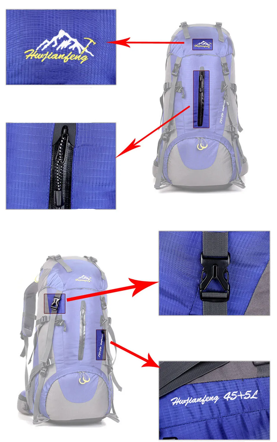 50L открытый спортивный рюкзак альпинистский Пешие прогулки рюкзак для мужчин wo Мужская спортивная сумка водонепроницаемый рюкзак для кемпинга рюкзак для деловых поездок