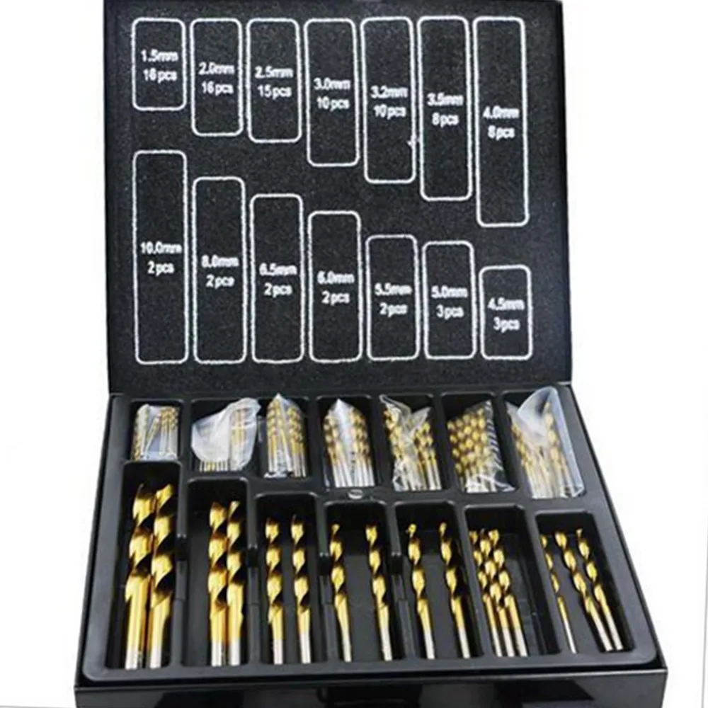 

Iron box packing twist drill bit set high speed steel metal drilling power tools kit 1.5-10mm drills 99cs herramientas DZ174