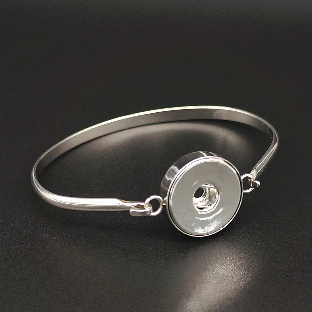 

Fashion Charming Stainless steel metal Snap bracelet bangle can Open fit 18MM snap buttons jewelry wholesale SG0062