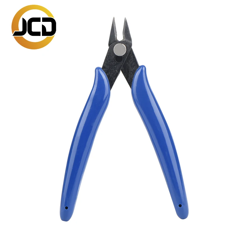 JCD Electrical Wire Cable Cutters Cutting Side Snips Flush Pliers Nipper Anti-slip Rubber Mini Diagonal black Pliers Hand Tools - Цвет: Темно-синий