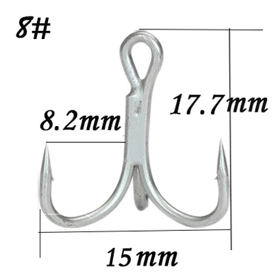 10 шт. острые четырехкратные усиленные тройные рыболовные крючки тройной Якорный крючок 4X раз сильная приманка три вилки Три коготь крюк - Цвет: as picture