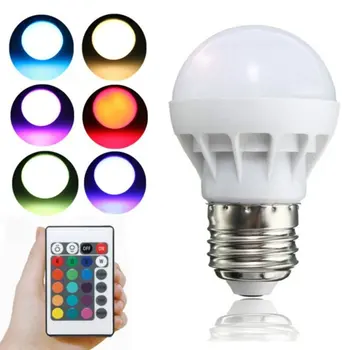 

E27 3W RGB LED Light Bulb with Remote Control Multicolor Dimmer Bulb Lamp Indoor New Year Party Wedding Decor Lighting