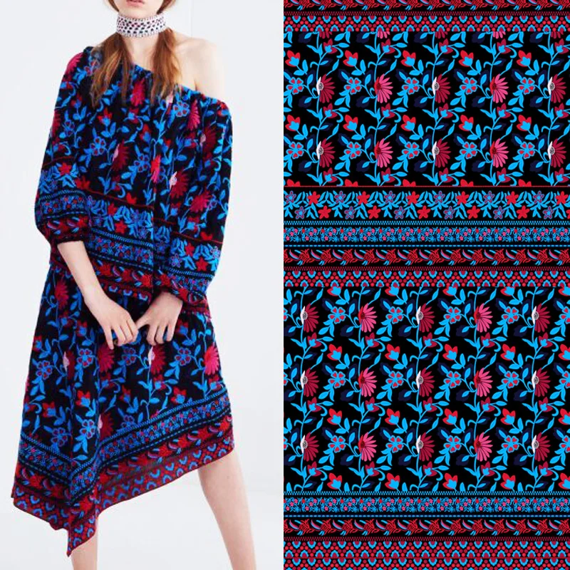 

2018 spring and summer new clothing fabrics features advanced digital printing fabric dress diy printing cloth wholesale