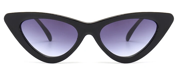 Милые сексуальные ретро солнцезащитные очки кошачий глаз женские маленькие черные белые треугольные винтажные недорогие солнцезащитные очки красные женские uv400 - Цвет линз: black gray