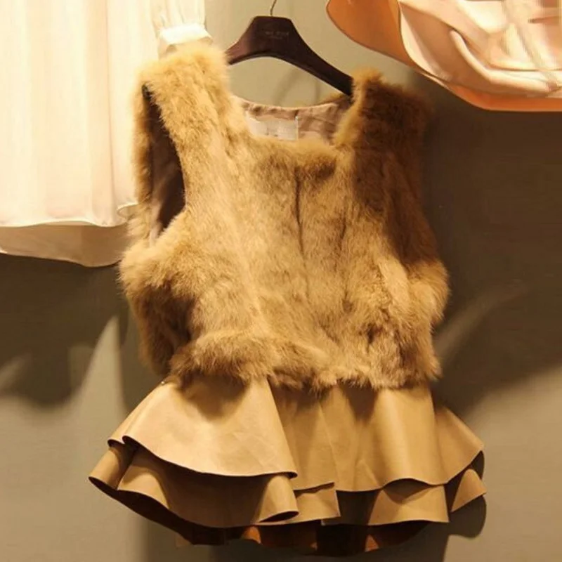 MAPUSITOM Vogue Ruffles Fur Vest Korean 2018 Female Sleeveless Outwears Girls Waistcoat Winter OL Style Elagant Ladies Clothing | Женская
