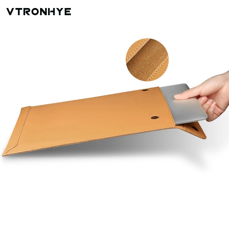 

2018 New PU Envelope Laptop Bag For Mac Book Air 11" AIR 13" Retina 13.3" 15.4" Notebook Case Computer Bag Handbag for Men Women