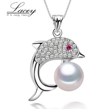 Модный речной жемчуг кулон ювелирные изделия для женщин, натуральный жемчуг кулон ожерелье 925 серебро девушка подарок белый цвет