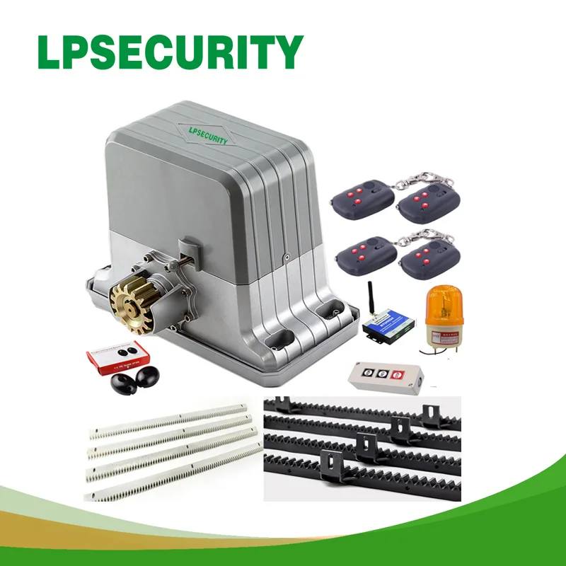 US $147.25 LPSECURITY 1800kg 6 Keyfobs Automatic GSM Sliding Gate MotorsAutomatic Sliding Gate Opener Engine 6m Or 7m Rack 1 Photoccell