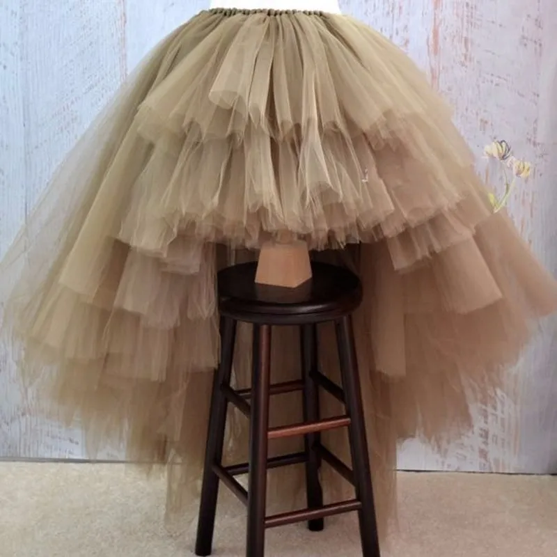 Asymmetrical High Low Tiered Puffy Tulle Skirts For Women Special