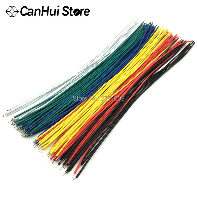 100 PCS/1007-26AWG ПВХ гальванически лужёные кабель для пайки ПП 26AWG 5/10/15/20 см Fly перемычек проводной кабель олова проводящие провода соединителя провода