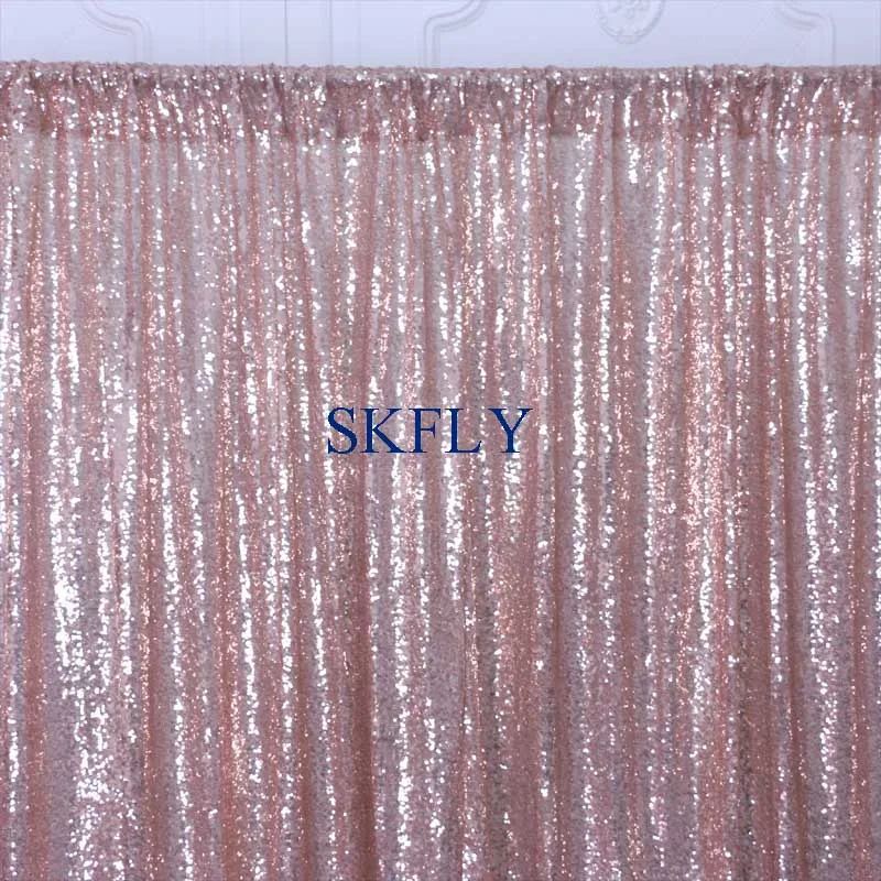 

BC001B factory custom made many colors wedding birthday party glitter rose gold sequin backdrop with rod pocket