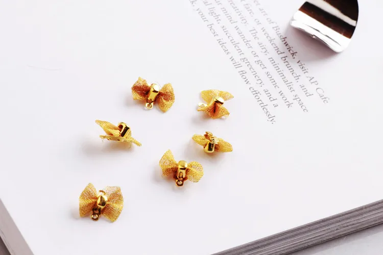 DIY alloy accessories handmade wafer wave butterfly knot semicircle solar earring ear clip ear nail hanging material