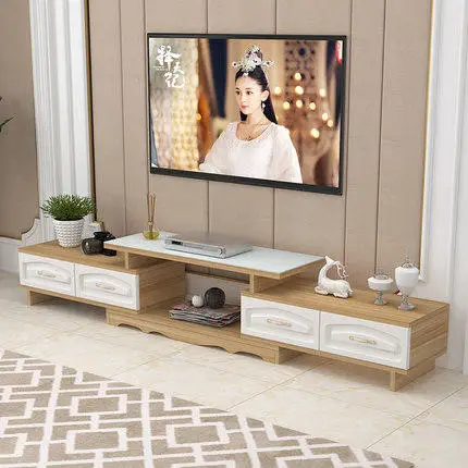 DSG188 современный экологически чистый шкаф для телевизора из массива дерева, для гостиной, масштабируемая тв стойка для спальни из закаленного стекла, ТВ скамья - Цвет: C
