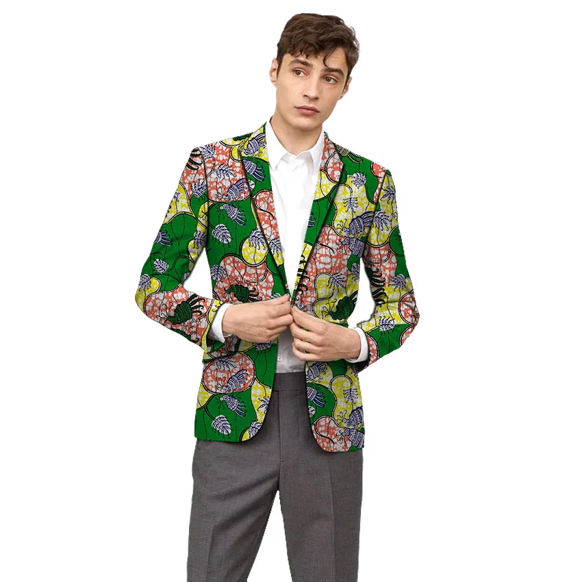 

African clothing men's print blazers Ankara patterns slim fit suit jacket male African blazers casual men outer wear Plus Size