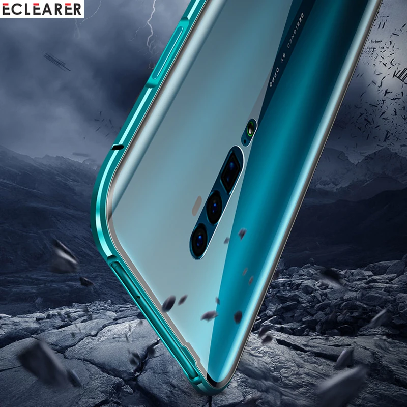 Защитный чехол с двойным закаленным стеклом для Oppo Reno/ 10x zoom Роскошный