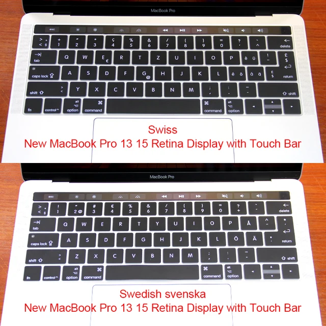 Swedish Swiss Silicone US/EU Common Keyboard Cover Skin For Macbook Pro Retina 13" A1706 15