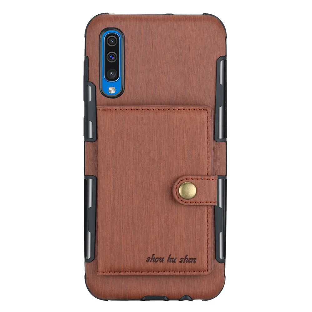 Из искусственной кожи чехол-бумажник чехол для Samsung Galaxy A3 A5 A7 A8 плюс A7 A9 A20 A30 A10 M10 M20 M30 с отделениями для кредитных карт Чехол - Цвет: Browm
