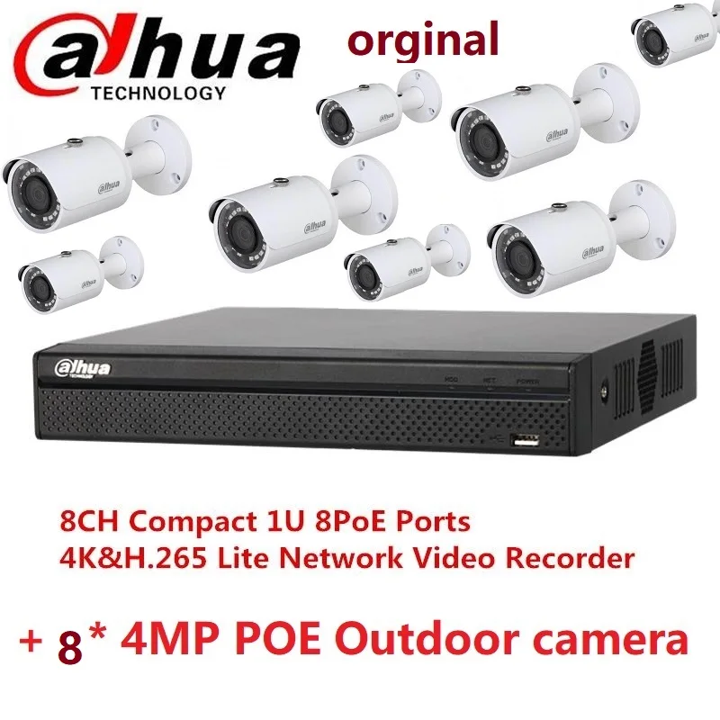 Dahua 4 K P2P видеорегистратор Регистраторы NVR4108HS 4KS2 8P 8CH H.265/H.264 до 8MP разрешение 8 штук