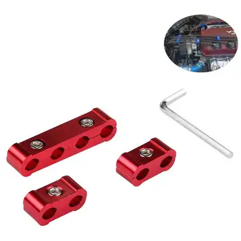 

12PCS Spark plug line divider sleeve Red Aluminum Engine Spark Plug Wire Separator Divider Organizer Clamp Kit