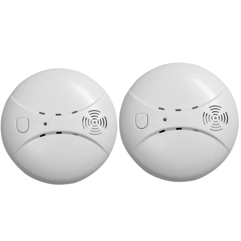 2Pc Wireless Smoke Alarm Sensor 433MHz Frequency Photoelectric Smoke