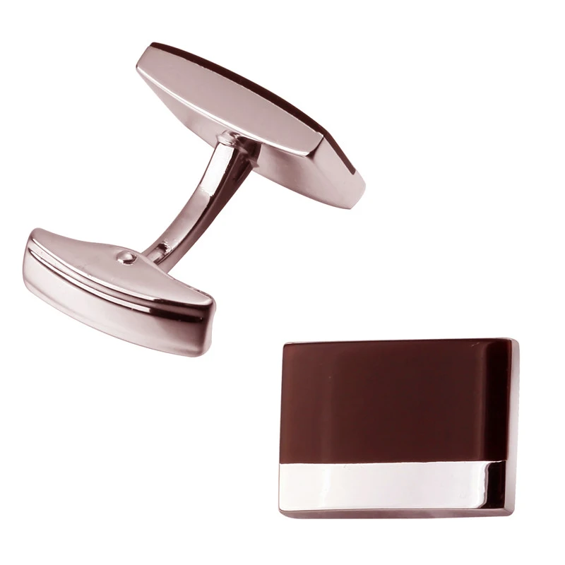 

Пара высококачественных серебристых квадратных красных эмалевых запонок из латуни модные мужские запонки для рубашек