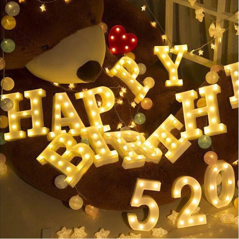 Digital Letter LED Night Light Marquee Sign Alphabet Lights Lamp Home Club Outdoor Indoor Wall Decor Valentine's Day Gift (13)