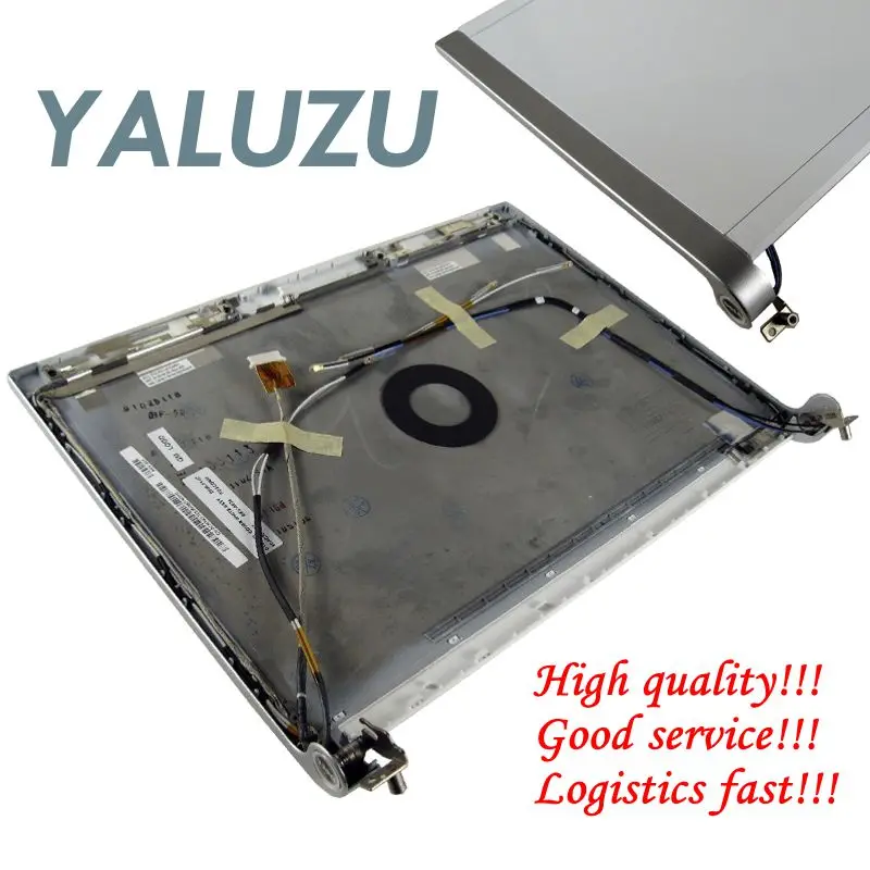 

YALUZU NEW for DELL XPS M1330 13.3" LCD Lid Top Cover Assembly + Hinges (White) CM742 0CM742 LCD Lid Top back Cover Hinges