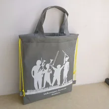 500 шт/партия многоразовый шнурок рюкзак 80gsm нетканые сумки, экологически чистые сумки для школы и шопинга печать логотипа на заказ