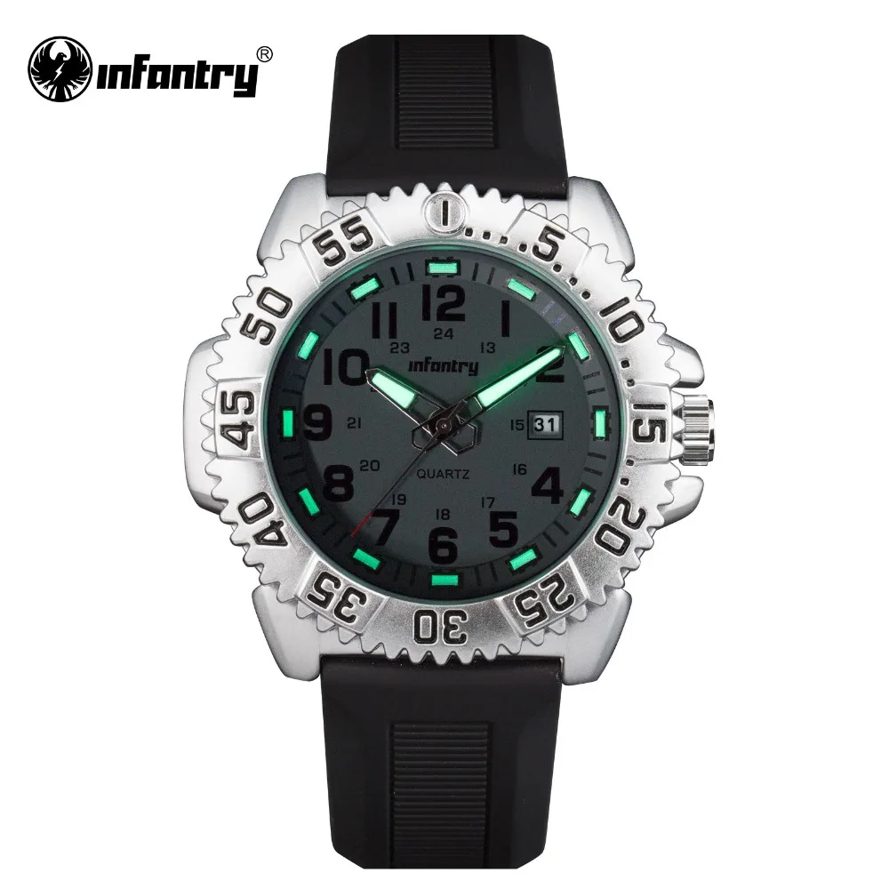INFANTRY Mens Quartz watches Military Sports Glow In Dark Male Clock