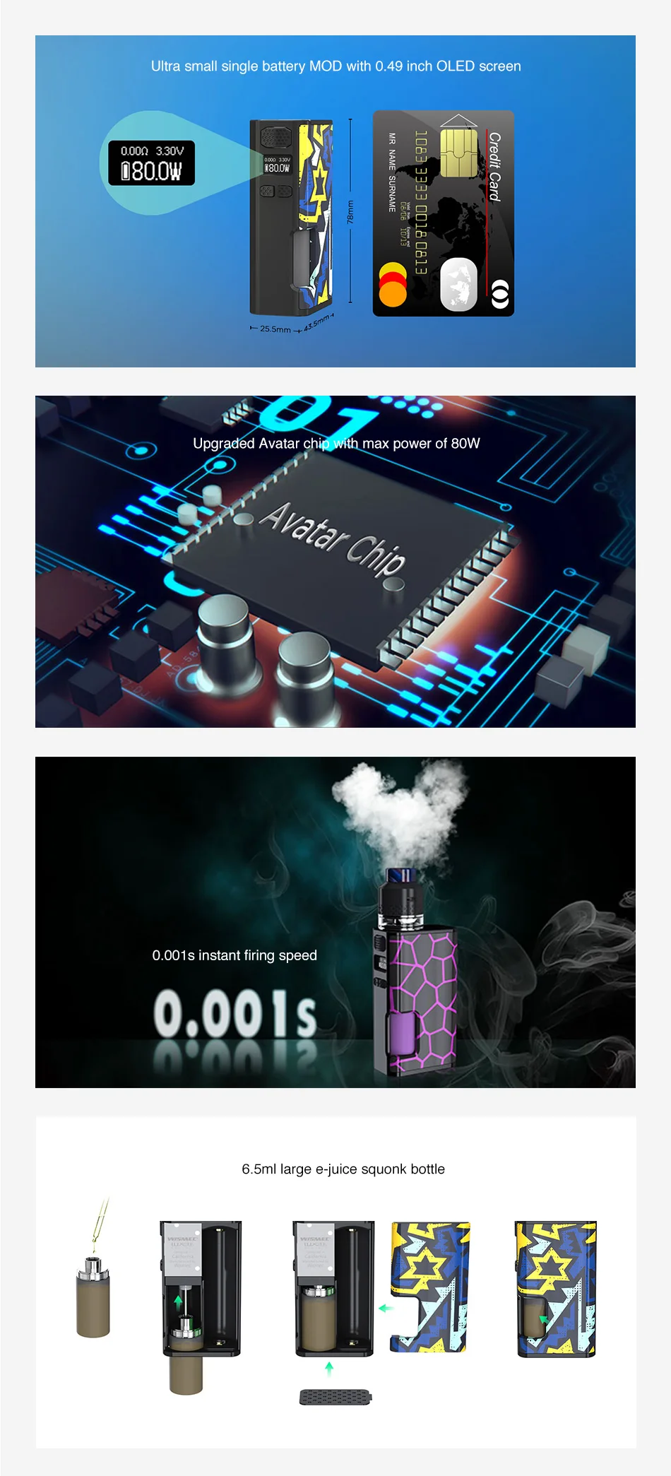 WISMEC Luxotic Surface 80W Squonk TC MOD