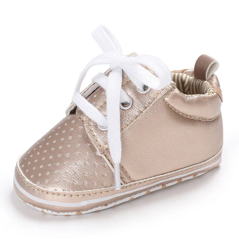 Детские для мальчиков и девочек Обувь для младенцев Кружево до мягкая подошва комфорт ПУ Повседневное Prewalker Обувь