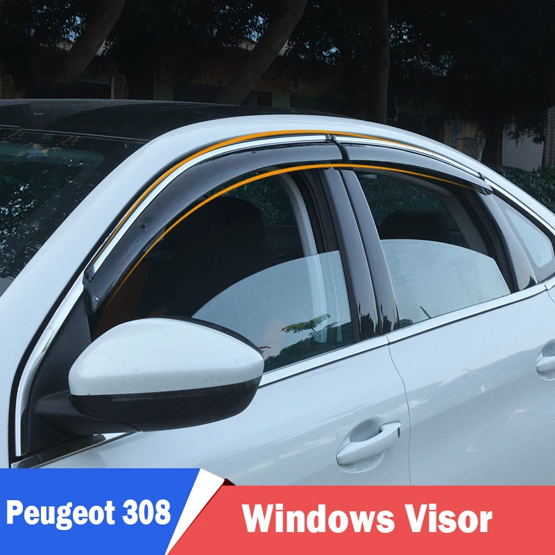 

Windows Visor For Peugeot 308 2011-2018 Sun Rain Protection Shield Cover Car Stylingg Awnings Shelters 4PCS