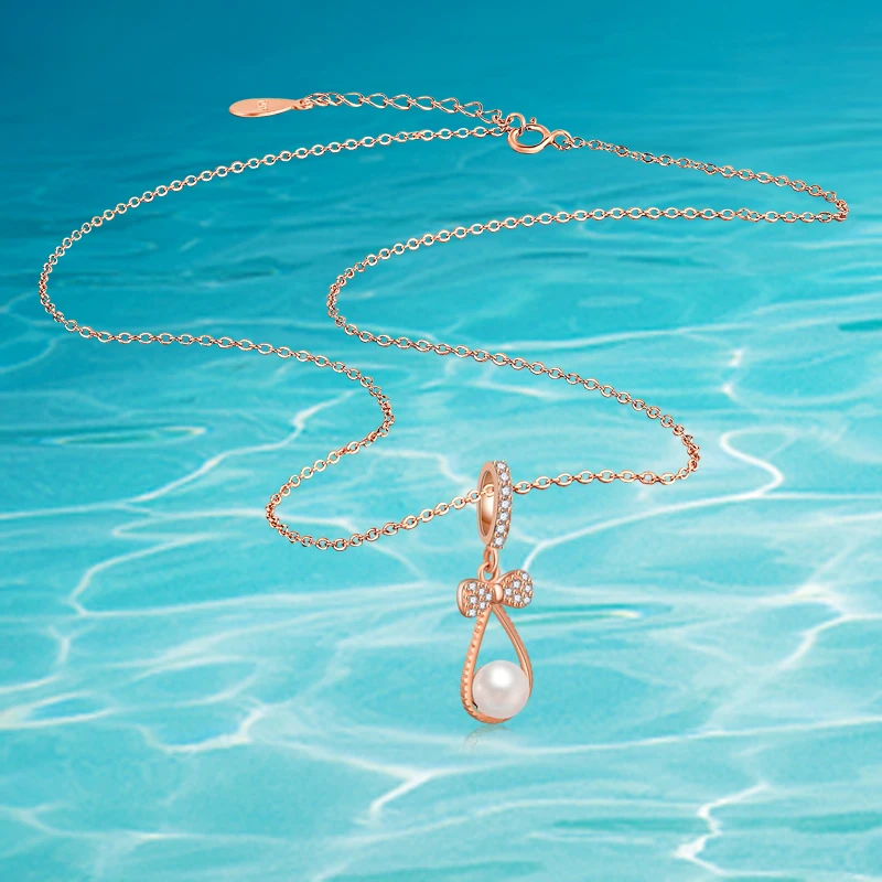 

Pearl necklace,real 925 sterling silver butterfly pendant necklaces, charm gold necklace for woman marries engaged high-quality