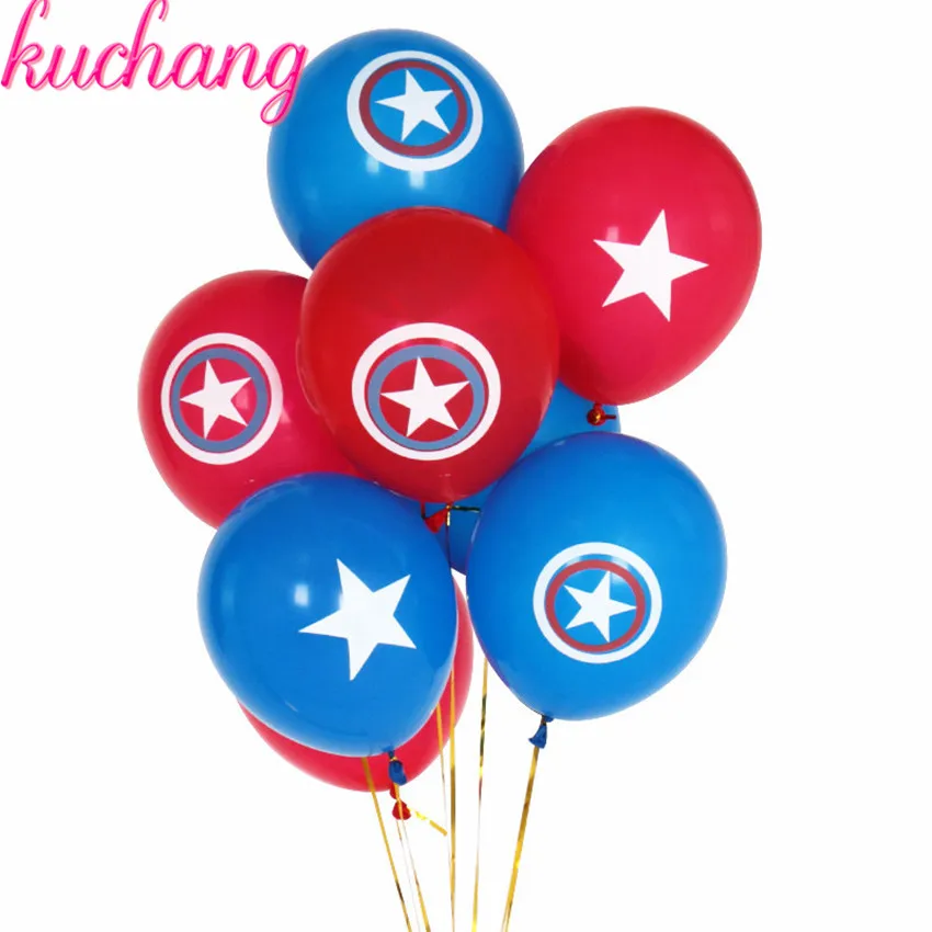 

10pcs 2.3g 10inch Captain America Shield Print LaTeX Balloon Children Holiday Party Decoration High Quality Balloon Hero Balloon