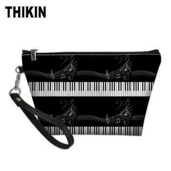 

THIKIN Piano Musical Printing Makeup Bags Travel Cosmetic Bag for Women Toiletries Organizer Female Storage Make Up Case Custom