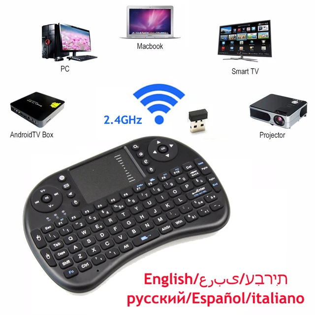 DMYCO 2.4GHz Wireless Keyboard Mouse +Touchpad Handheld Remote Control for Android TV BOX Mini PC with Russian English keyboard