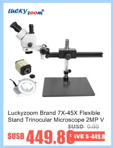 Lucky Zoom Brand 3.5X-90X Zoom 50/50 SPLIT SIMUL-FOCAL MICROSCOPE DOUBLE BOOM STAND TRINOCULAR STEREO ZOOM MICROSCOPE Set